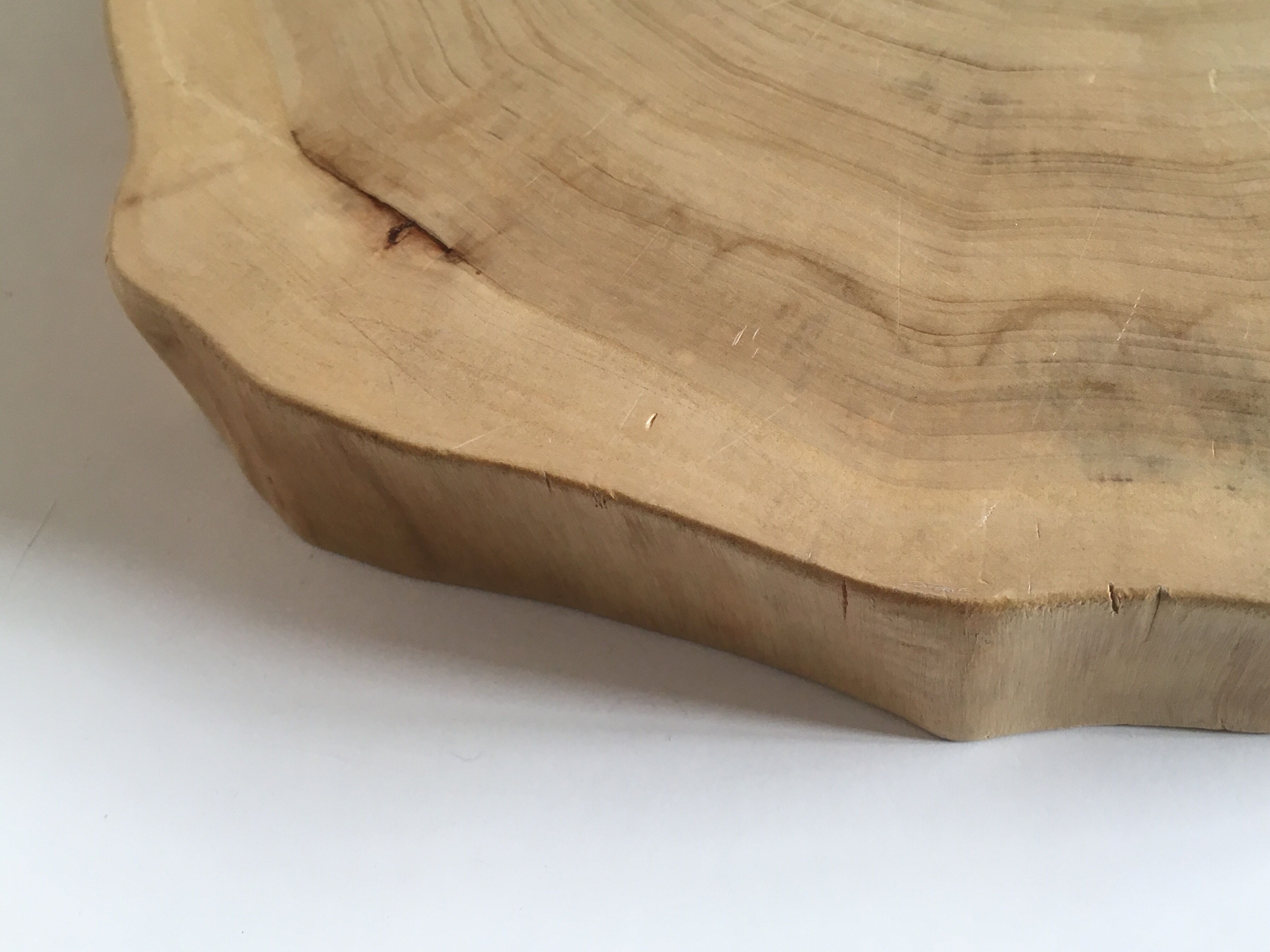 Free-form end wooden tray of Sweden