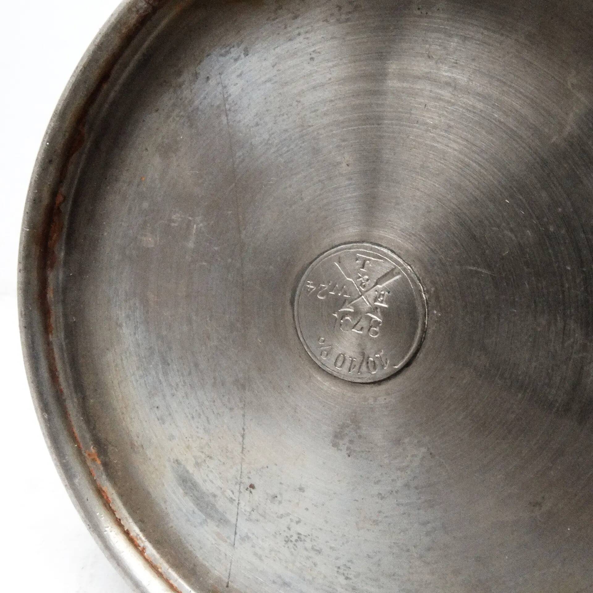 Art Deco sugar bowl, silver-plated brass, Germany, 1920s