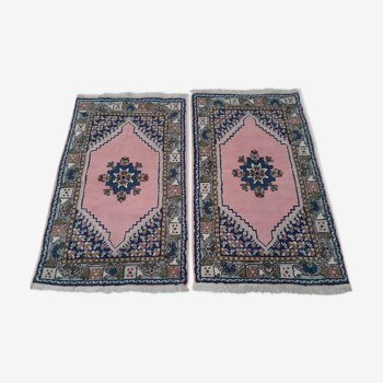 Set of 2 Berber carpets handmade bed descents