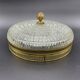 Old ceiling lamp gilded metal and crystal Lucien Gau