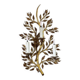 Gilded metal wall lamp with foliage, France circa 1950