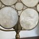 Pair of brass and mother-of-pearl lamps