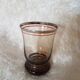 Vintage port service in smoked glass, silver décor with orange fillet