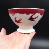 Saarland Digoin's Faience Bowl - Red Swallow Decoration - 1940