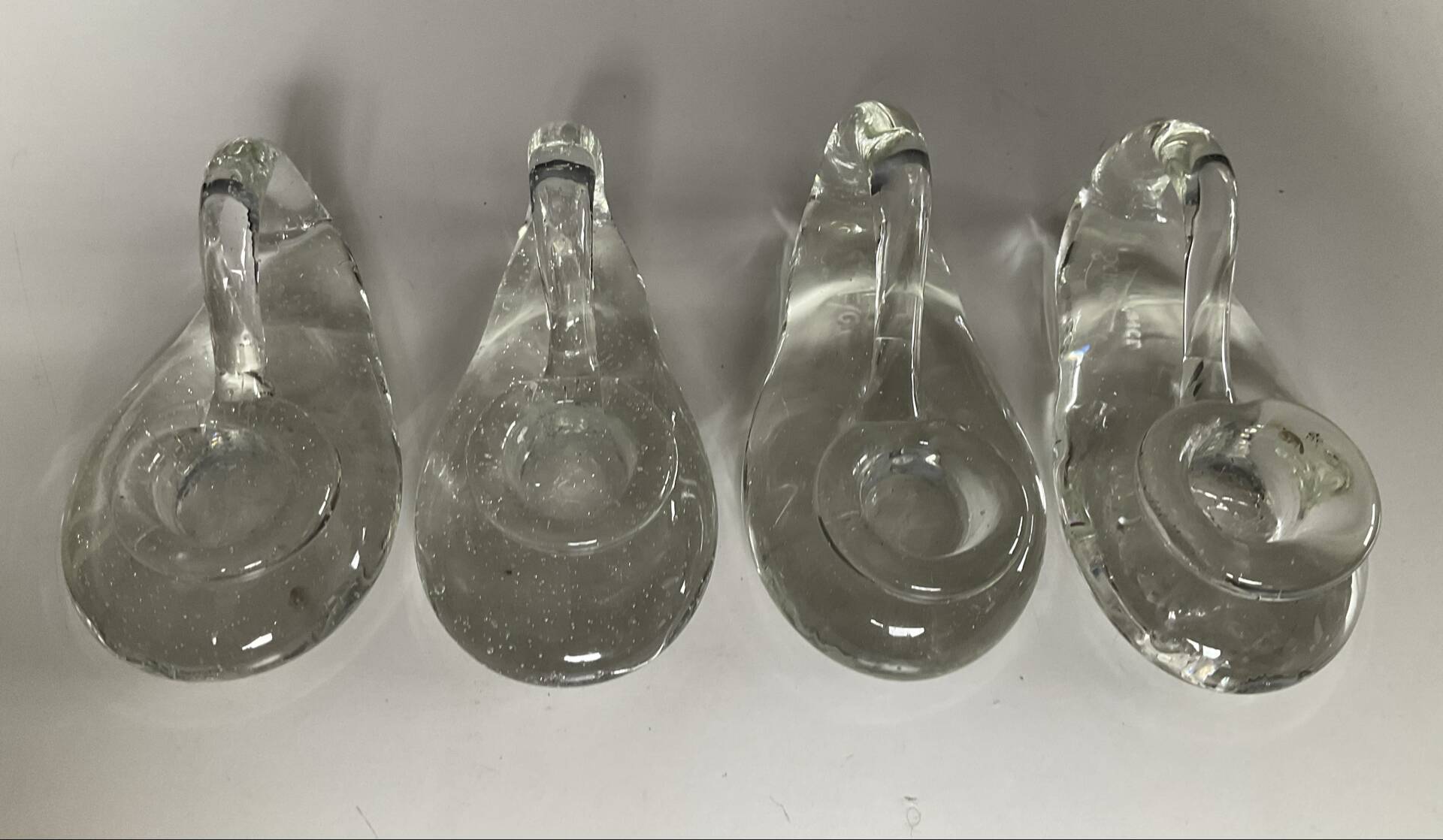 Set of 4 Schneider France crystal candle holders from the 1970s.