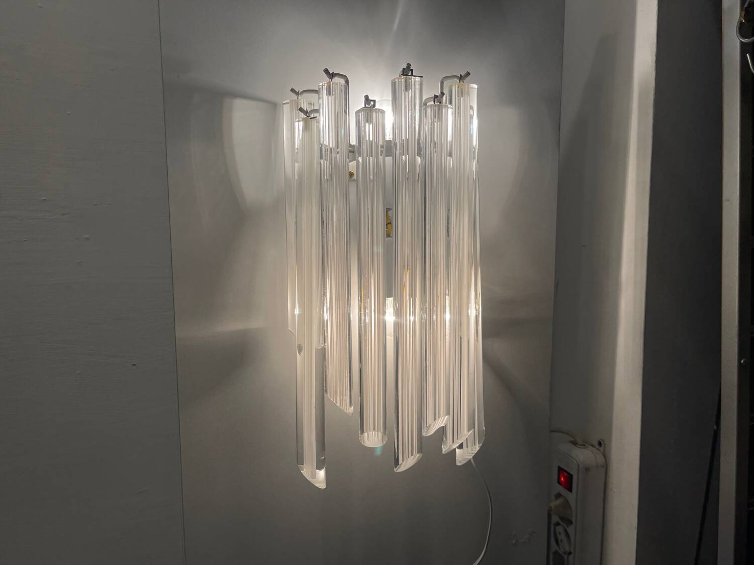 Murano Glass Trilobi Sconces Set of 2 by Venini 1970’s