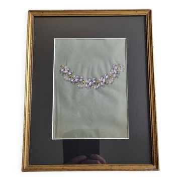Art Deco Gouache 1930 – Framed Floral Necklace Prototype 23×28 cm