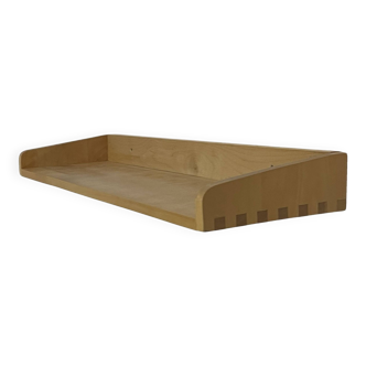 Vintage wooden wall shelve rack bookshelf in pinewood