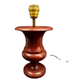 Lamp base in reconstituted stone, red "oxblood", 20th century