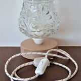 Table lamp glass globe floral motifs