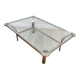 Large designer coffee table in chrome with glass tops