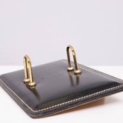 Large Exclusive Stich Leather Desk set 1960s France