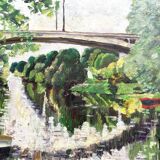 La Marne à St Maur, oil on cardboard, M. Tassart 1963