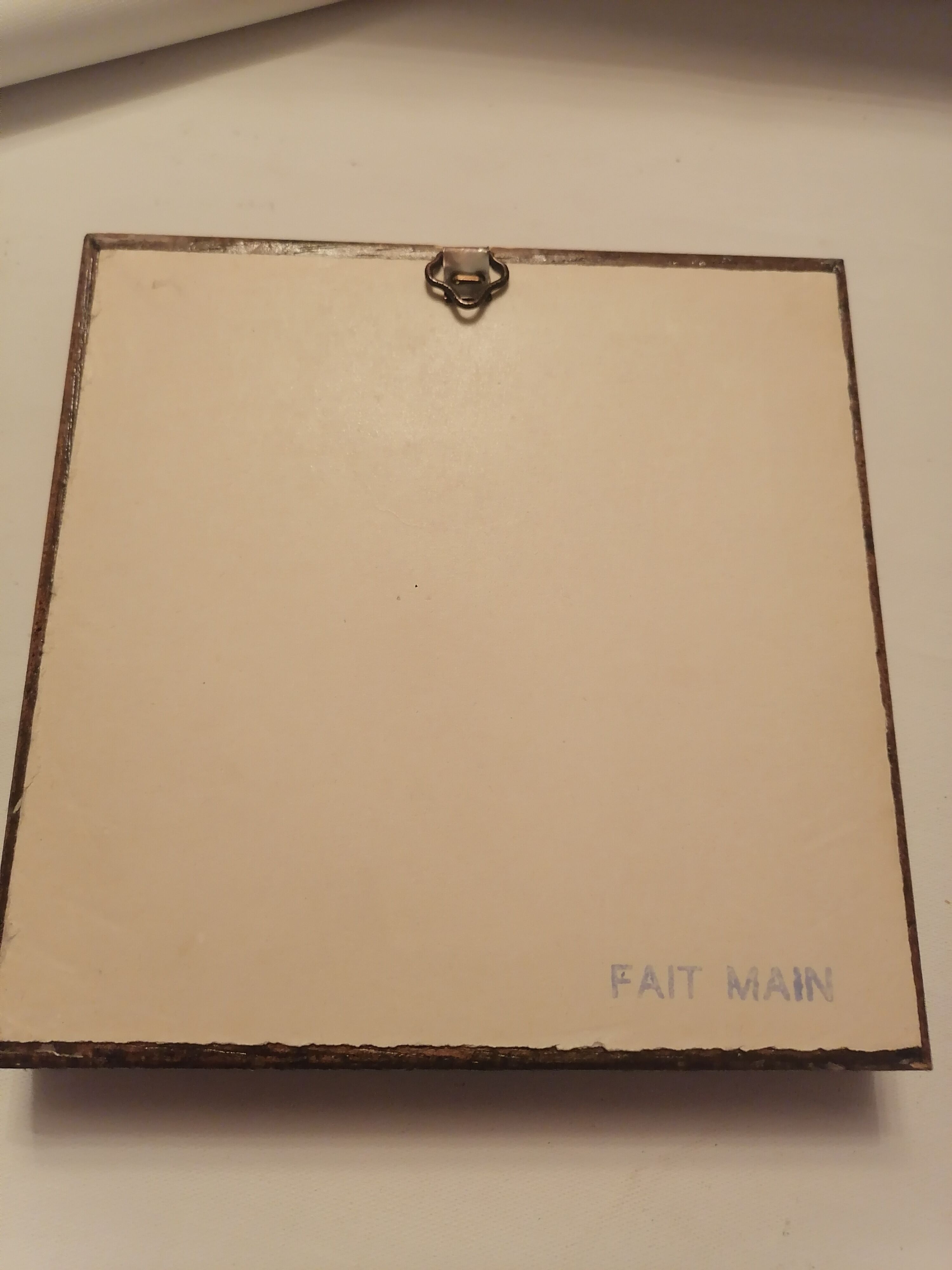 Small frame ceramic wood bird vintage flowers