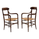 1970s, Italian design by Fratelli Levaggi, 2 armchairs, model "Campanino".
