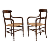 1970s, Italian design by Fratelli Levaggi, 2 armchairs, model "Campanino".
