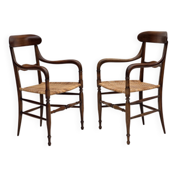 Années 1970, design italien par Fratelli Levaggi, 2 fauteuils, modèle "Campanino".
