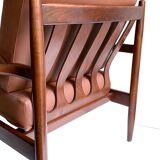 Pair of Scandinavian Teak and Leather Armchairs, 1960s