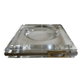 Plexiglas pocket emptier with brass and nickel silver surround, 1975, in the style of Pergay