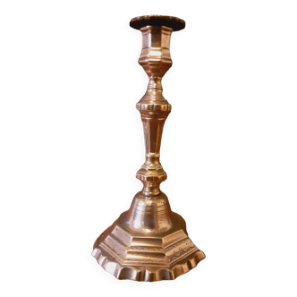 Chiseled bronze candlestick from the Louis XIV period, early 18th century.
