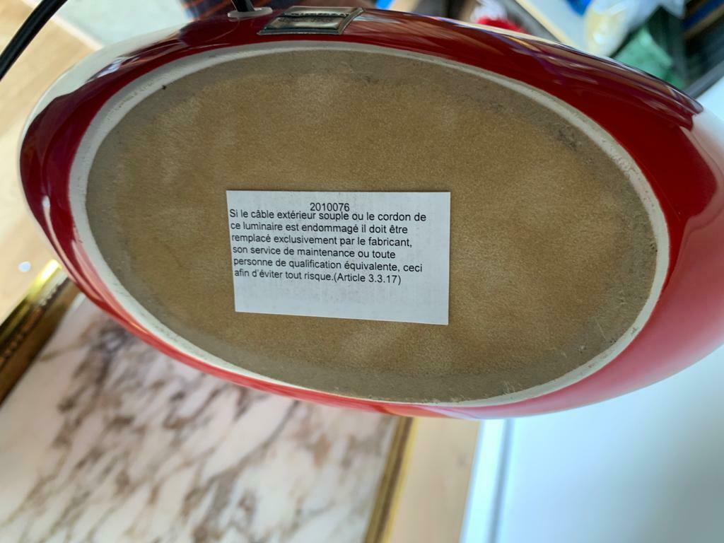 Red ceramic lamp drimmer modernist lampshade