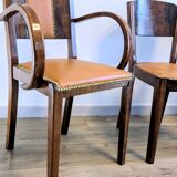 Pair of bridge armchairs and matching chairs – Art Deco style 1950