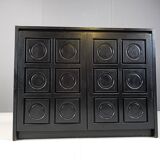 Black brutalist side cabinet, 1970s