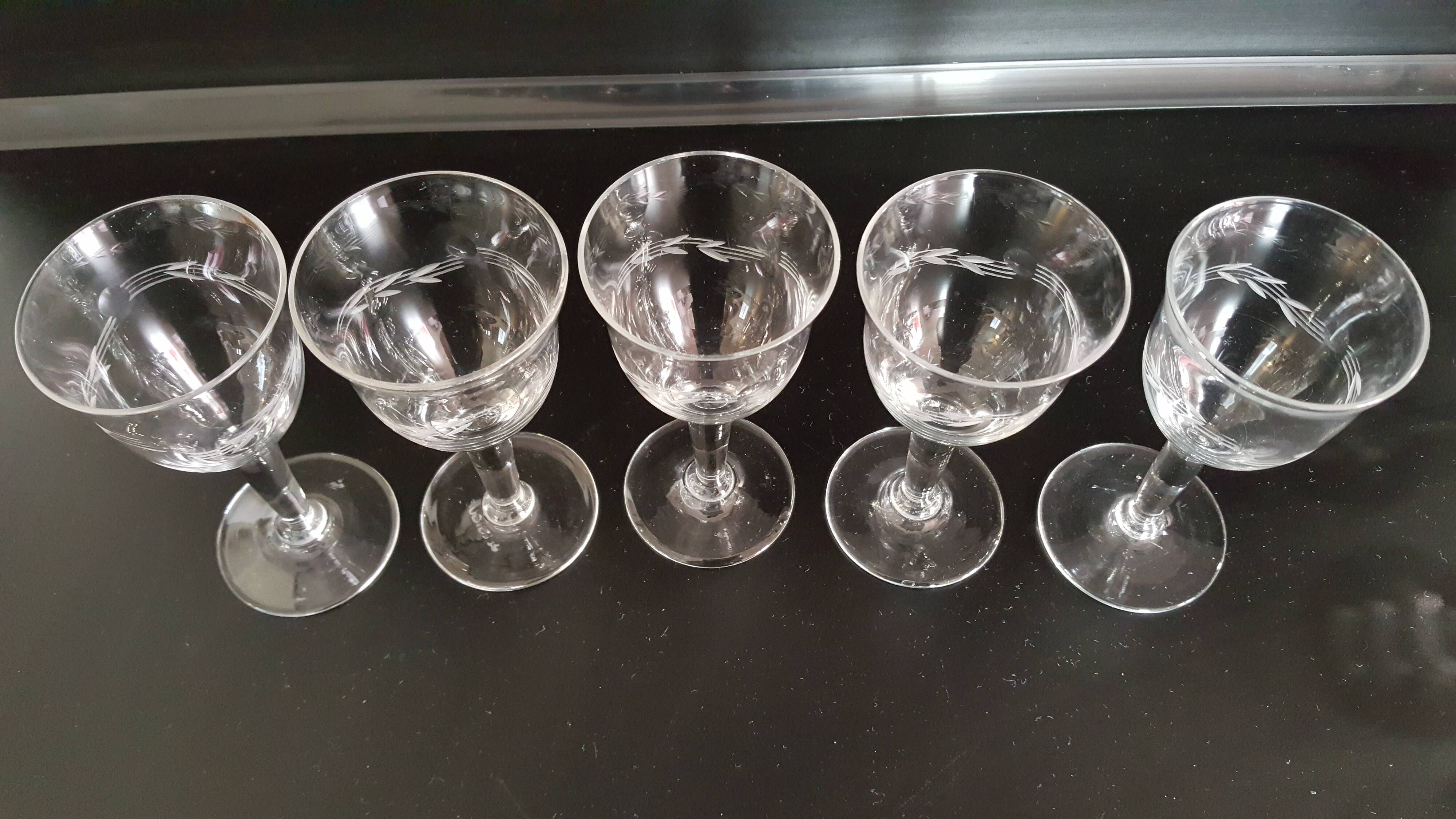 5 blown and chiseled former glasses