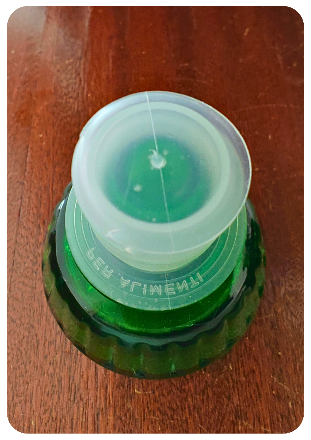 Midcentury Green Empoli Bottle with stopper