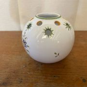 Vase ancien pique fleurs moustiers céramique blanche peinte vintage