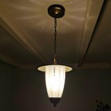 Suspension pendentif française en verre vintage années 1950