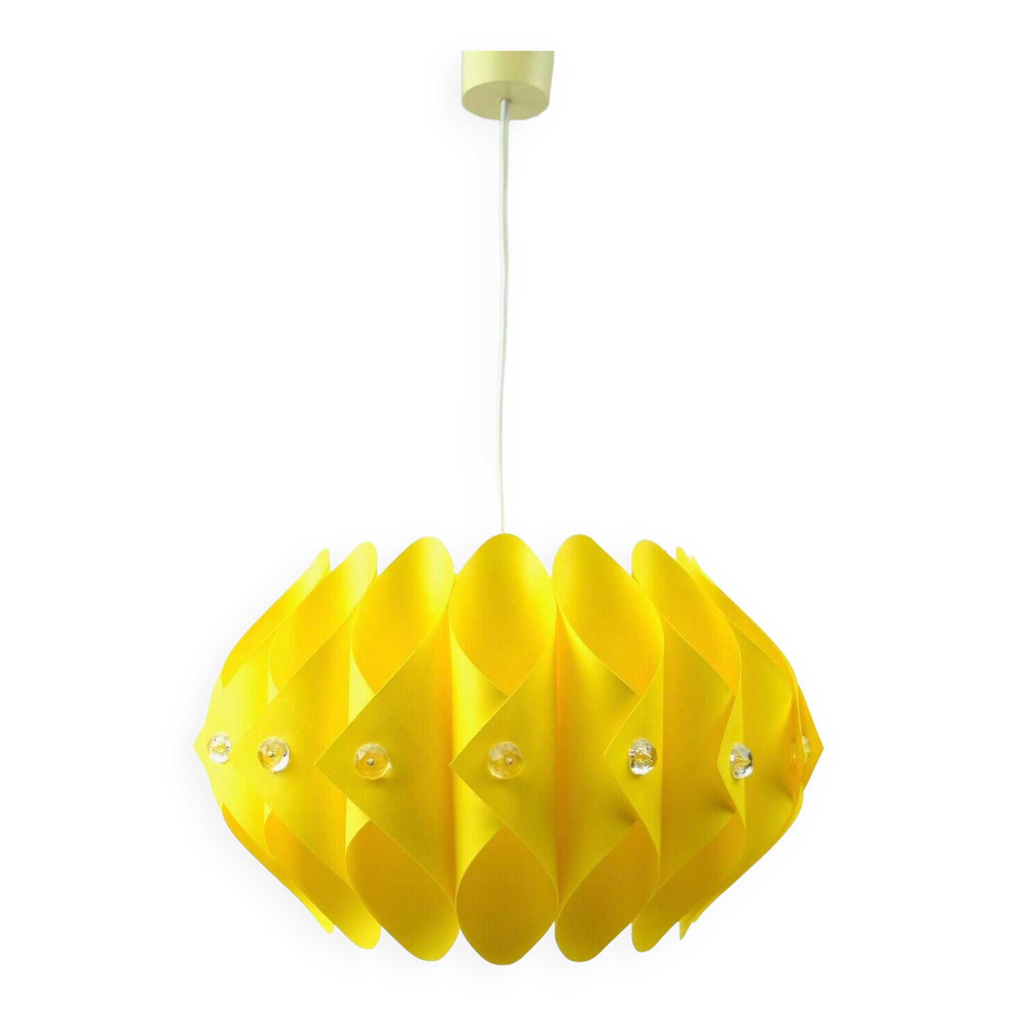 yellow mid century vintage loops pendant lamp