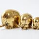 Suite de 3 éléphants en laiton vintage 1970