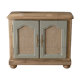 Renovated vintage sideboard in caning and sage green.