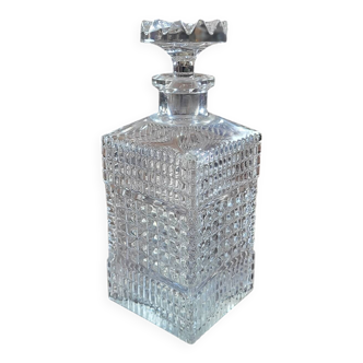 Carafe carrée en verre moulé — 70’s