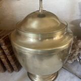 Pied de lampe balustre en laiton vintage