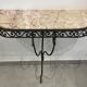 Wrought iron and marble console