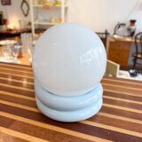 Vintage light blue metal wall lamp with globe