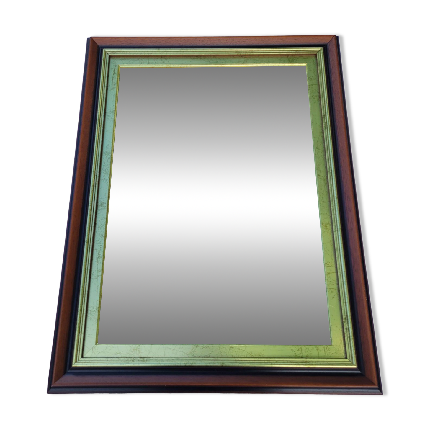 Large wooden and gold mirror