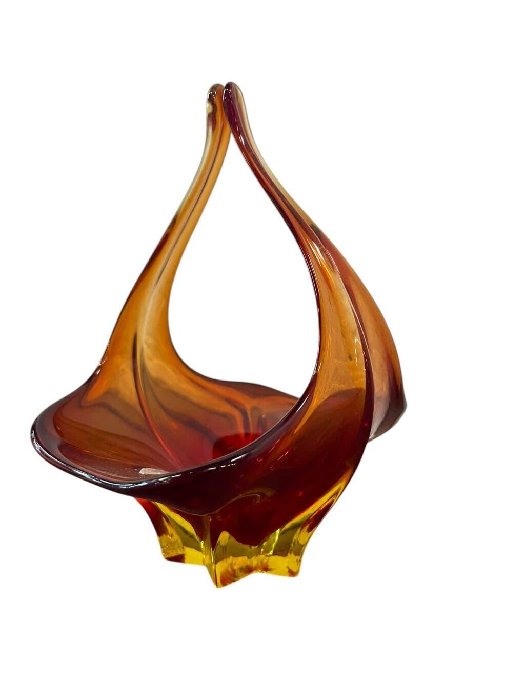 Vintage glass bowl/decoration (red/amber)