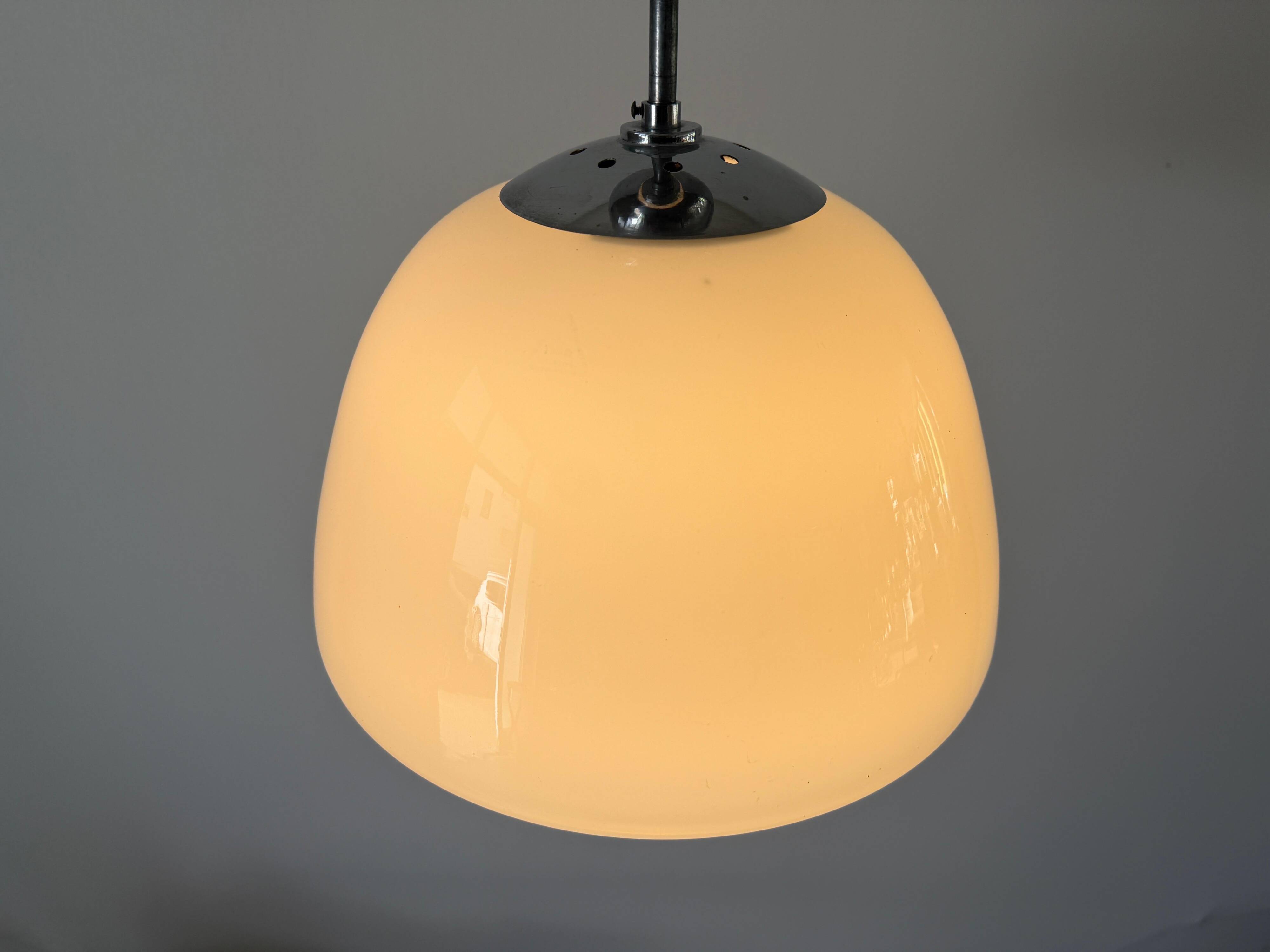 Opal glass ceiling light in Bauhaus style, Art Deco, 1940s, Germany