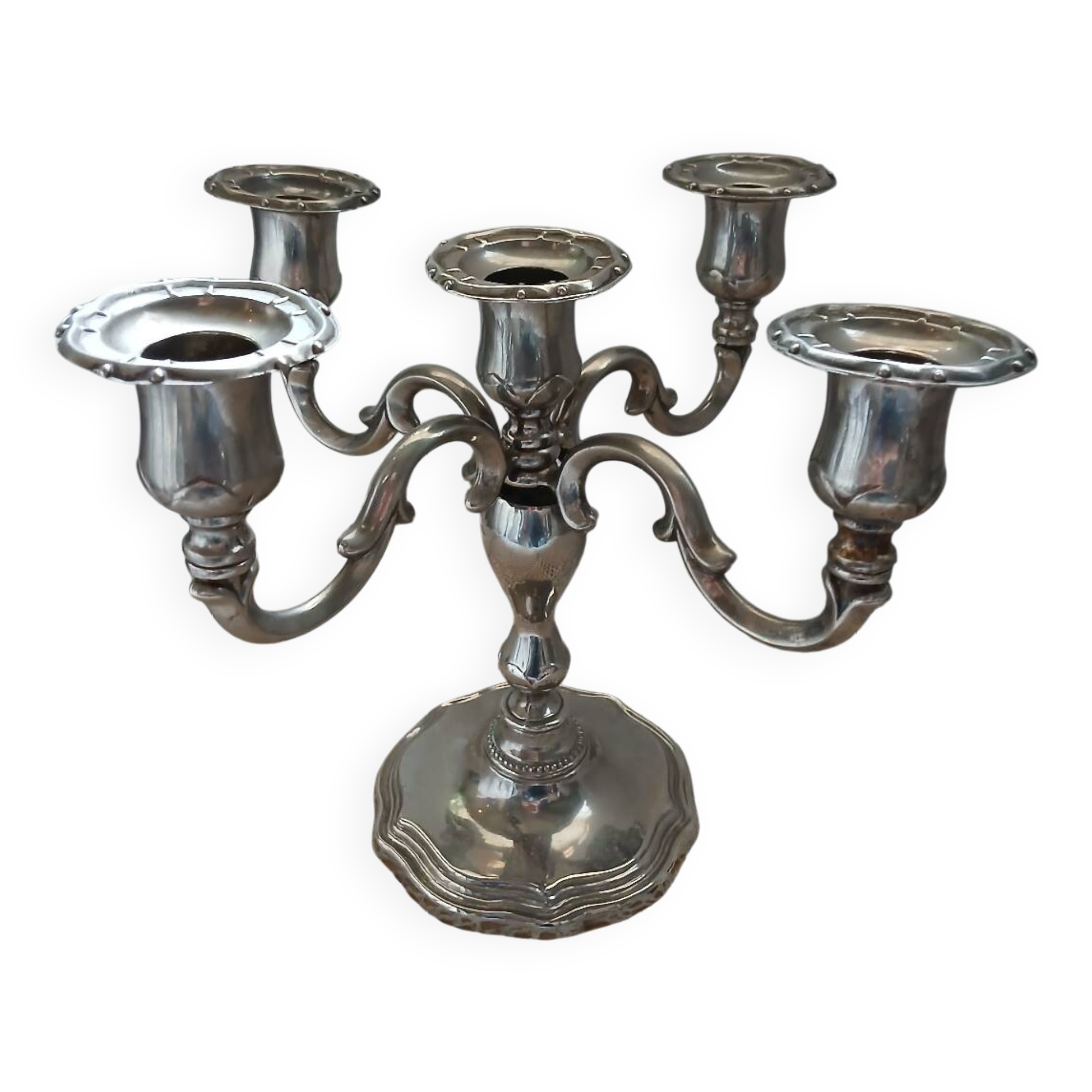 5-headed metal candlestick