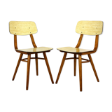 Vintage Formica and Wood Chairs from TON, 1960s, Set of 2