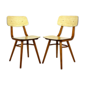 Vintage Formica and Wood Chairs from TON, 1960s, Set of 2