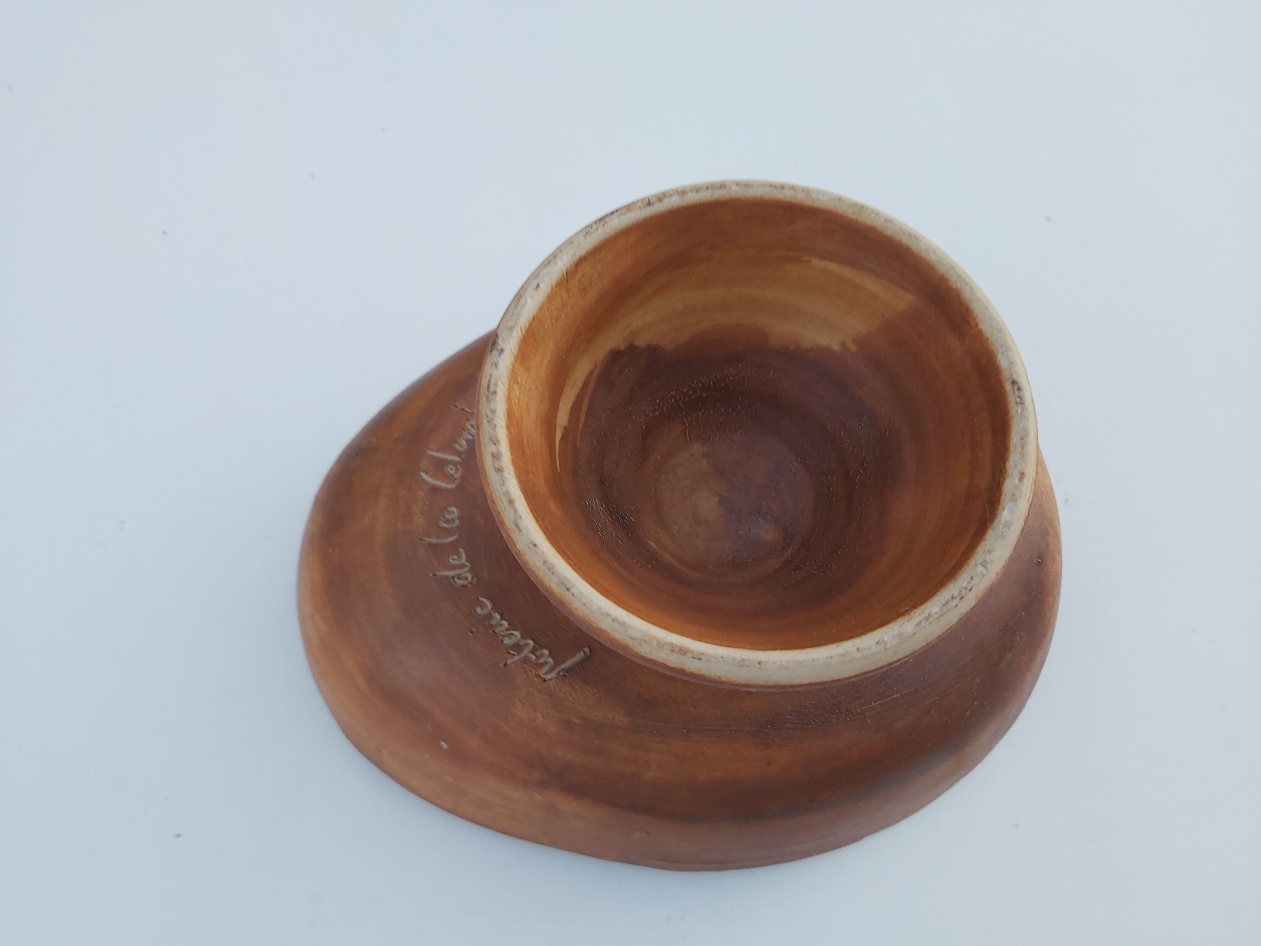 Enamelled sandstone cup Pottery of La Colombe