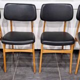 Series of 4 Scandinavian chairs, 1970s