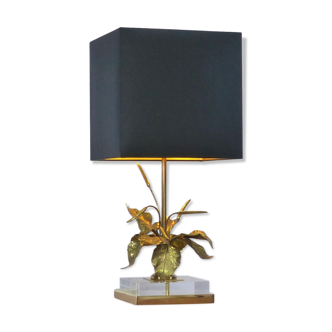 Table lamp with gilded brass foliage