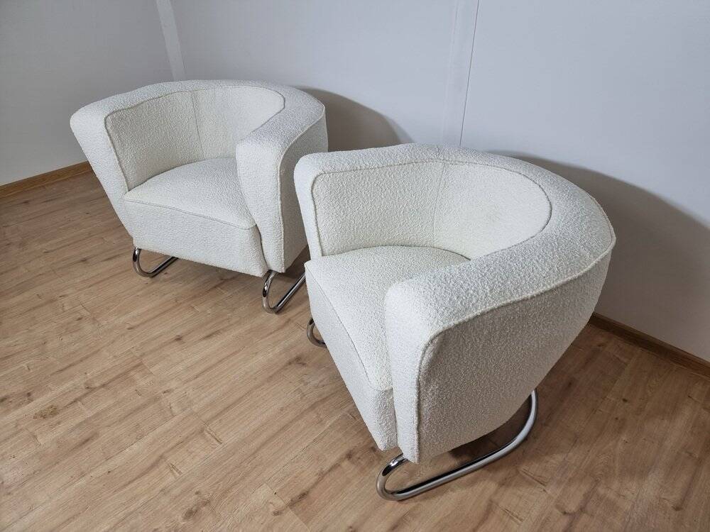 Fauteuils Chromés par Jindrich Halabala, Set de 2