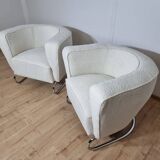 Fauteuils Chromés par Jindrich Halabala, Set de 2