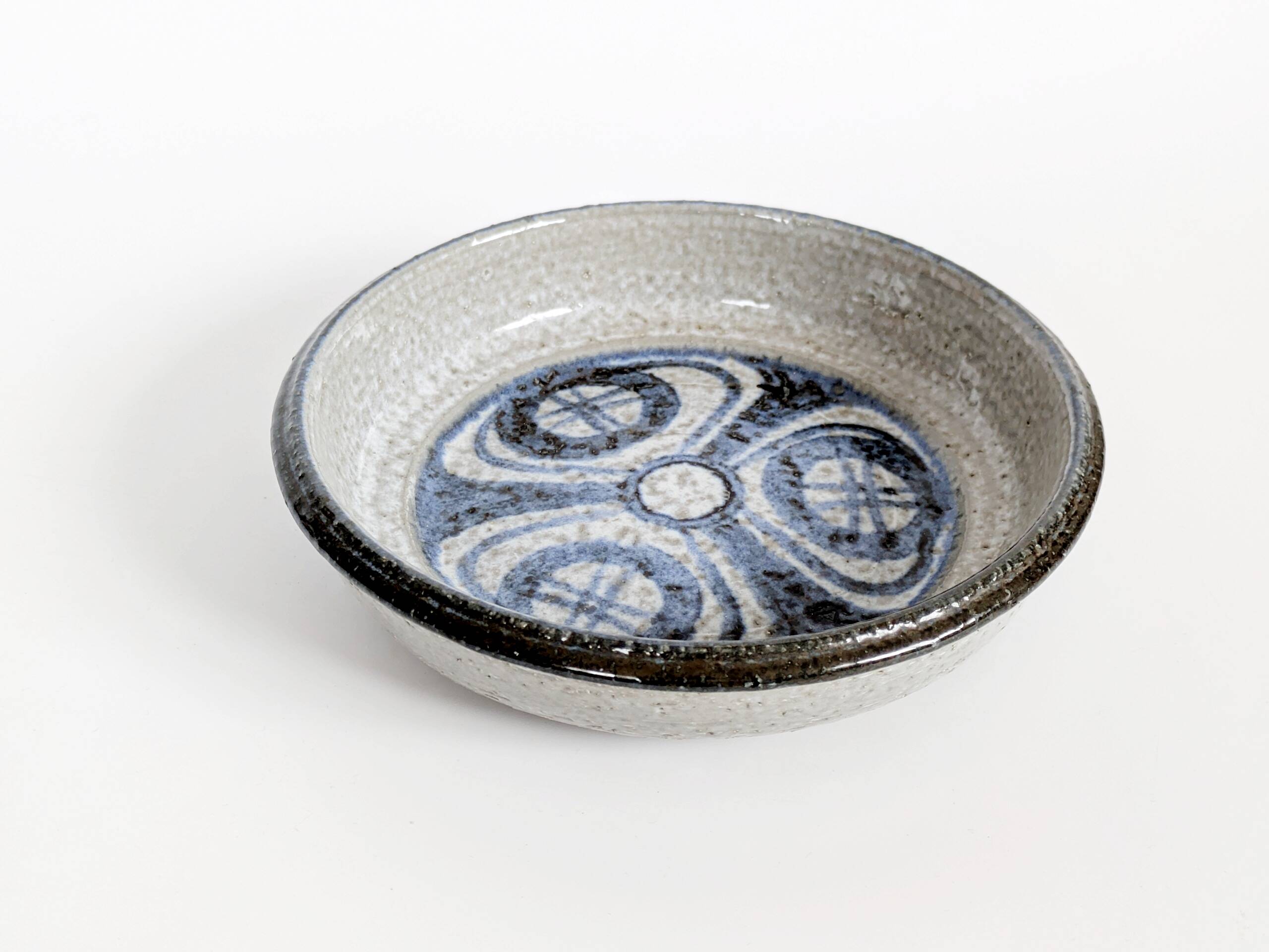 Vintage Søholm Denmark blue stoneware ceramic mid-century bowl